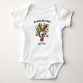 Whimsical Kleurrijke Bunny Design voor kinderen Romper (Voorkant)