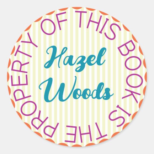 Whimsical, kleurrijke, gedurfde Sticker van de Boe (Voorkant)