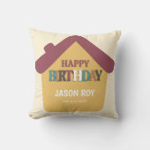 Whimsical Kleurrijke Gezellige Huis Kinderen Verja Kussen (Voorkant)