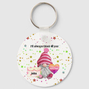 Whimsical Kleurrijke Gnoom in de liefde Sleutelhanger