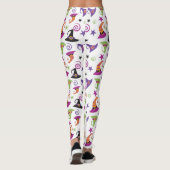 Whimsical Kleurrijke Halloween Witches Petten Leggings (Achterkant)