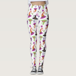 Whimsical Kleurrijke Halloween Witches Petten Leggings