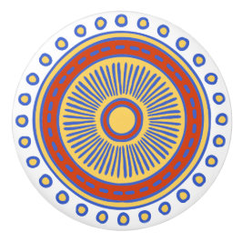 Whimsical Kleurrijke Hand Getrokken Ontwerp Cerami Keramische Knop