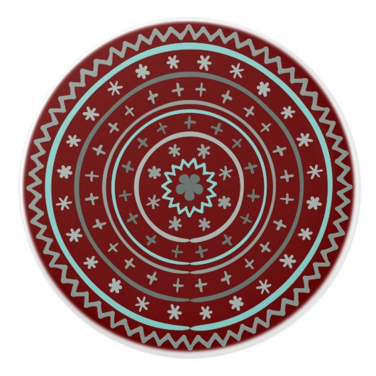 Whimsical Kleurrijke Hand Getrokken Ontwerp Cerami Keramische Knop (Voorkant)