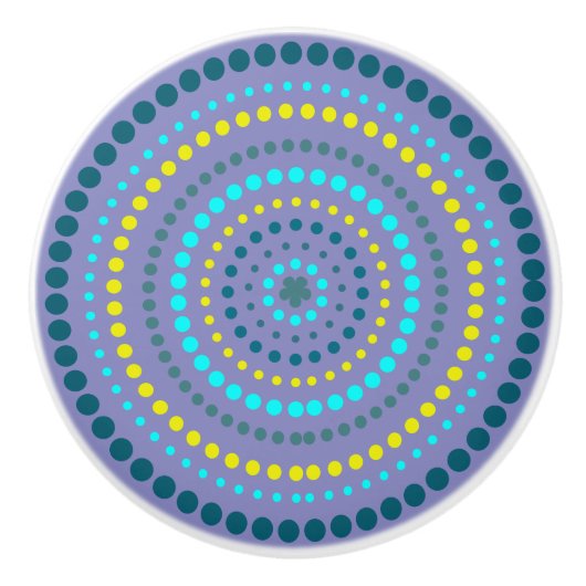 Whimsical Kleurrijke Hand Getrokken Ontwerp Cerami Keramische Knop (Voorkant)