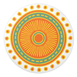 Whimsical Kleurrijke Hand Getrokken Ontwerp Cerami Keramische Knop