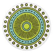 Whimsical Kleurrijke Hand Getrokken Ontwerp Cerami Keramische Knop (Voorkant)