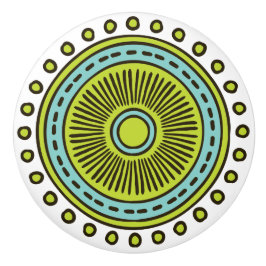 Whimsical Kleurrijke Hand Getrokken Ontwerp Cerami Keramische Knop