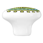 Whimsical Kleurrijke Hand Getrokken Ontwerp Cerami Keramische Knop (Zijkant)