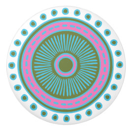 Whimsical Kleurrijke Hand Getrokken Ontwerp Cerami Keramische Knop