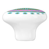 Whimsical Kleurrijke Hand Getrokken Ontwerp Cerami Keramische Knop (Zijkant)