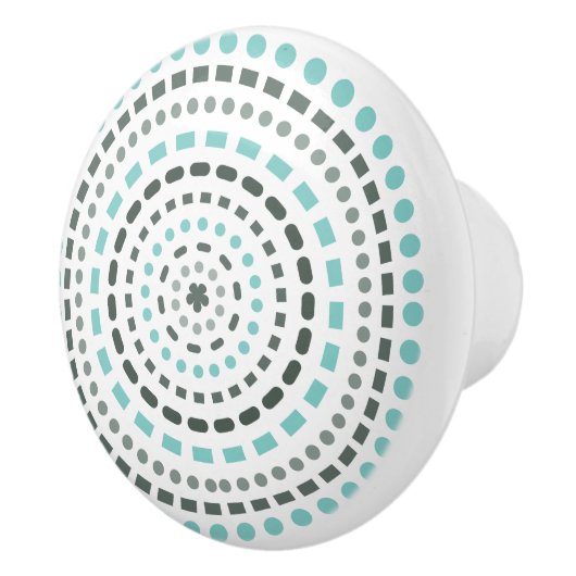 Whimsical Kleurrijke Hand Getrokken Ontwerp Cerami Keramische Knop (Rechts)