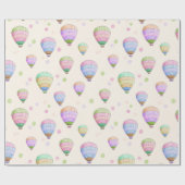 Whimsical kleurrijke heteluchtballonnen leuk patro cadeaupapier (Vlak)
