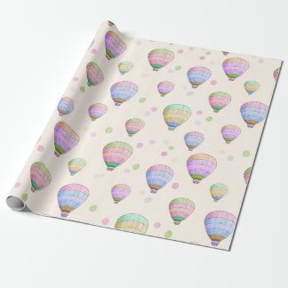 Whimsical kleurrijke heteluchtballonnen leuk patro cadeaupapier
