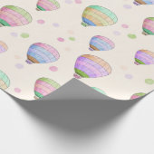 Whimsical kleurrijke heteluchtballonnen leuk patro cadeaupapier (Hoek)