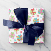Whimsical kleurrijke kerstcadeaus cadeaupapier