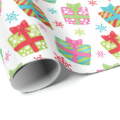 Whimsical kleurrijke kerstcadeaus cadeaupapier (Rol Hoek)
