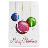 Whimsical, kleurrijke kerstcadeautjes medium cadeauzakje (Achterkant)