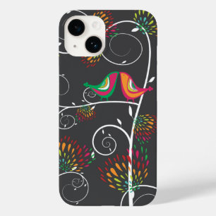 Whimsical Kleurrijke Kissing Zomer Vogels & Bloeme Case-Mate iPhone Case