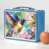 Whimsical Kleurrijke kolibrie vogel gepersonalisee (In situ)