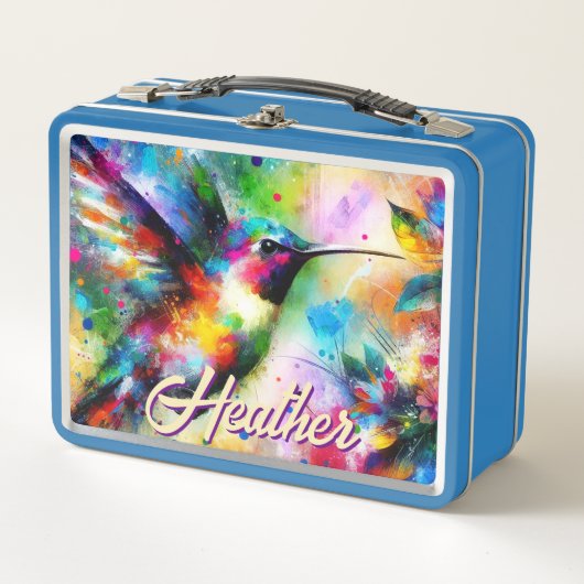 Whimsical Kleurrijke kolibrie vogel gepersonalisee (Voorkant)