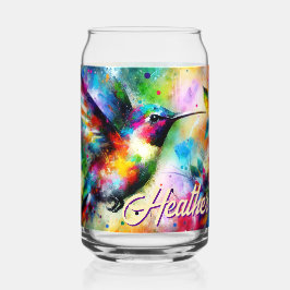 Whimsical Kleurrijke kolibrie vogel gepersonalisee Blikvorm Glas