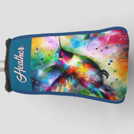 Whimsical Kleurrijke kolibrie vogel gepersonalisee Golfheadcover