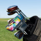Whimsical Kleurrijke kolibrie vogel gepersonalisee Golfheadcover (Insitu)