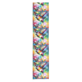 Whimsical Kleurrijke kolibrie vogel gepersonalisee Korte Tafelloper