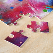 Whimsical Kleurrijke kolibrie vogel gepersonalisee Legpuzzel (Zijkant)