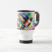 Whimsical Kleurrijke kolibrie vogel gepersonalisee Reisbeker (Voorkant rechts)