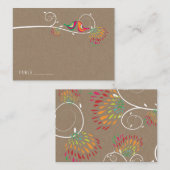 Whimsical Kleurrijke Kussen Zomer Vogels Bruiloft Plaatskaartje (Voorkant / Achterkant)