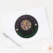Whimsical Kleurrijke Lente Bloemen Pop Boom Party Ronde Sticker (Envelop)