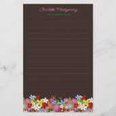 Whimsical Kleurrijke Lente Bloemen Tuin Dank u Briefpapier (Voorkant)