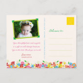 Whimsical Kleurrijke Lente Bloemen Tuin Dank u Uitnodiging Briefkaart (Achterkant)