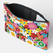 Whimsical Kleurrijke Lente Bloemen Tuinmonogram Etui (Open)