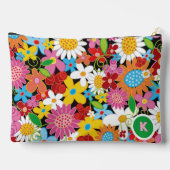 Whimsical Kleurrijke Lente Bloemen Tuinmonogram Etui (Achterkant)