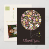 Whimsical Kleurrijke Lentebloemen Pop Birthda Aankondigingskaart (Voorkant / Achterkant)