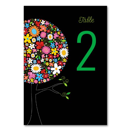 Whimsical Kleurrijke Lentebloemen Pop Boom Bloemen Kaart (Voorkant)