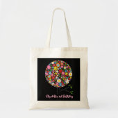 Whimsical Kleurrijke Lentebloemen Pop Boom Bloom Tote Bag (Voorkant)