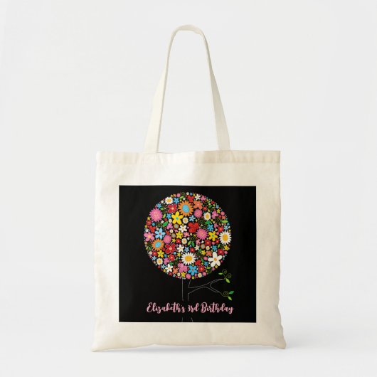 Whimsical Kleurrijke Lentebloemen Pop Boom Bloom Tote Bag (Voorkant)