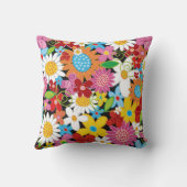 Whimsical Kleurrijke Lentebloemen Tuin Chique Scha Kussen (Achterkant)