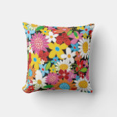 Whimsical Kleurrijke Lentebloemen Tuin Chique Scha Kussen (Voorkant)
