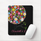 Whimsical Kleurrijke Lentebloemen Zoete Pop Boom Muismat (Met muis)