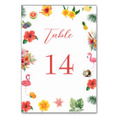 Whimsical Kleurrijke Leuke Tropische Flamingle Wed Kaart (Achterkant)