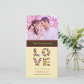 Whimsical Kleurrijke LIEFDE Lente Bloemen Bloeien Save The Date (Staand voorkant)