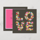 Whimsical Kleurrijke LIEFDE Lente Bloemen Chique B Save The Date (Voorkant / Achterkant)