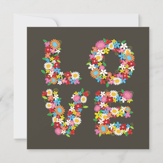 Whimsical Kleurrijke LIEFDE Lente Bloemen Chique B Save The Date (Voorkant)