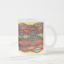 Whimsical Kleurrijke Neurografische Golven Geometr Matglas Koffiemok