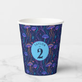 Whimsical Kleurrijke Paarse Kwallen Pattern Party Papieren Bekers (Voorkant)